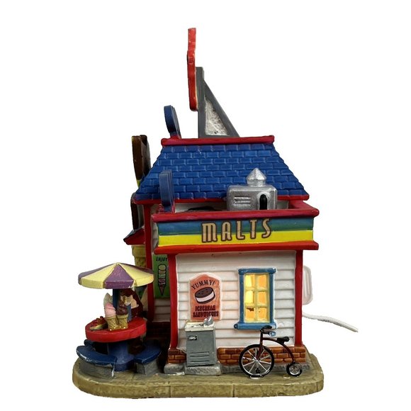 Lemax Village Ceramic TWIRLY'S SOFT SERVE Ice Cream 2007 Light Box Rare - Picture 8 of 14